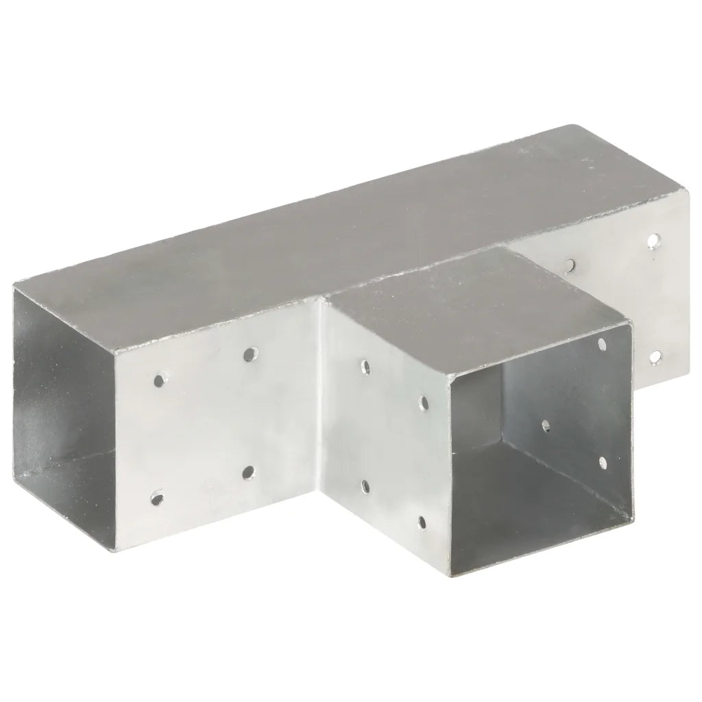 Connettori per Pali a Forma di T 4 pz Metallo Zincato 91x91 mm 145472