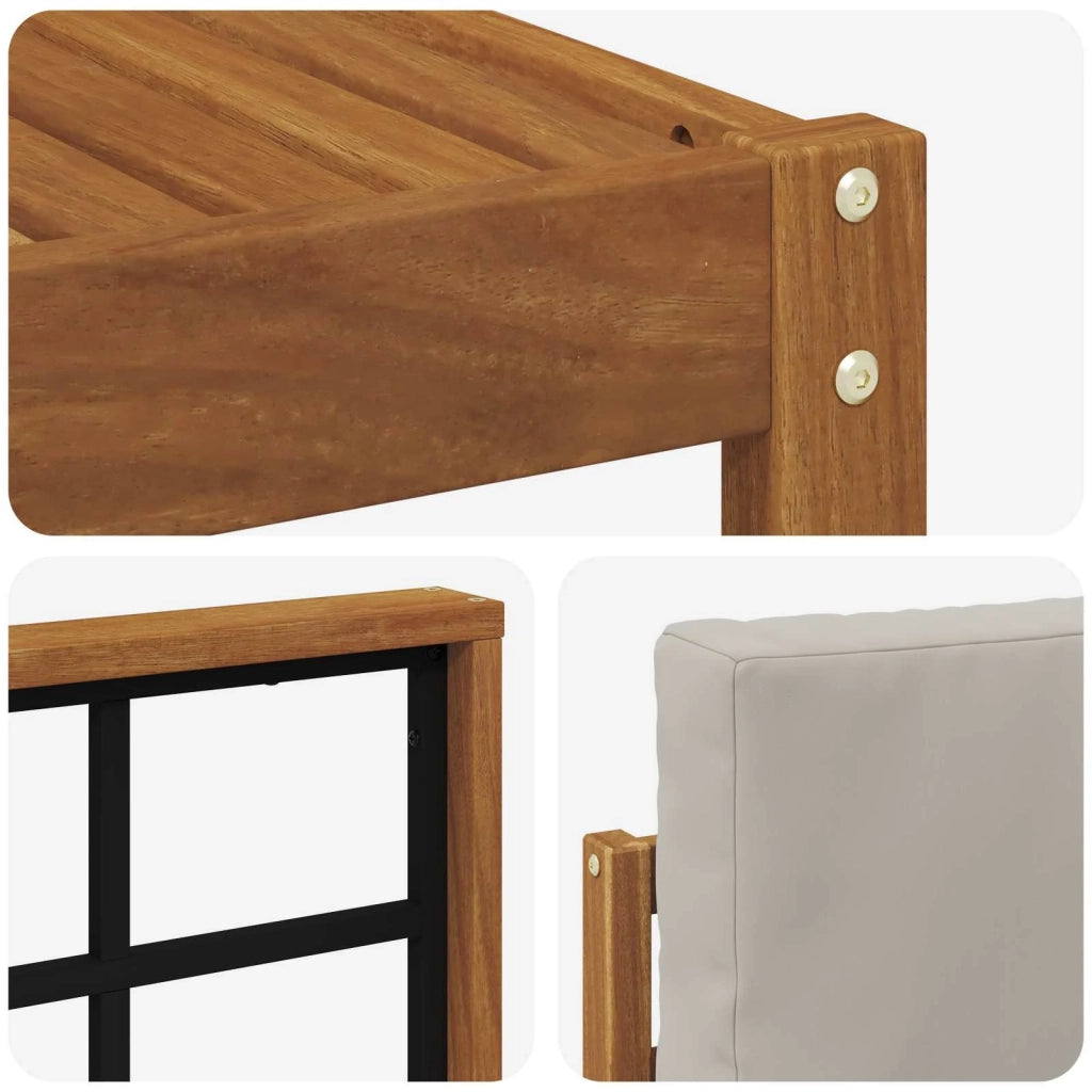 Set di divani da esterno 5 pcs Grigio Naturale e Chiaro 3366369