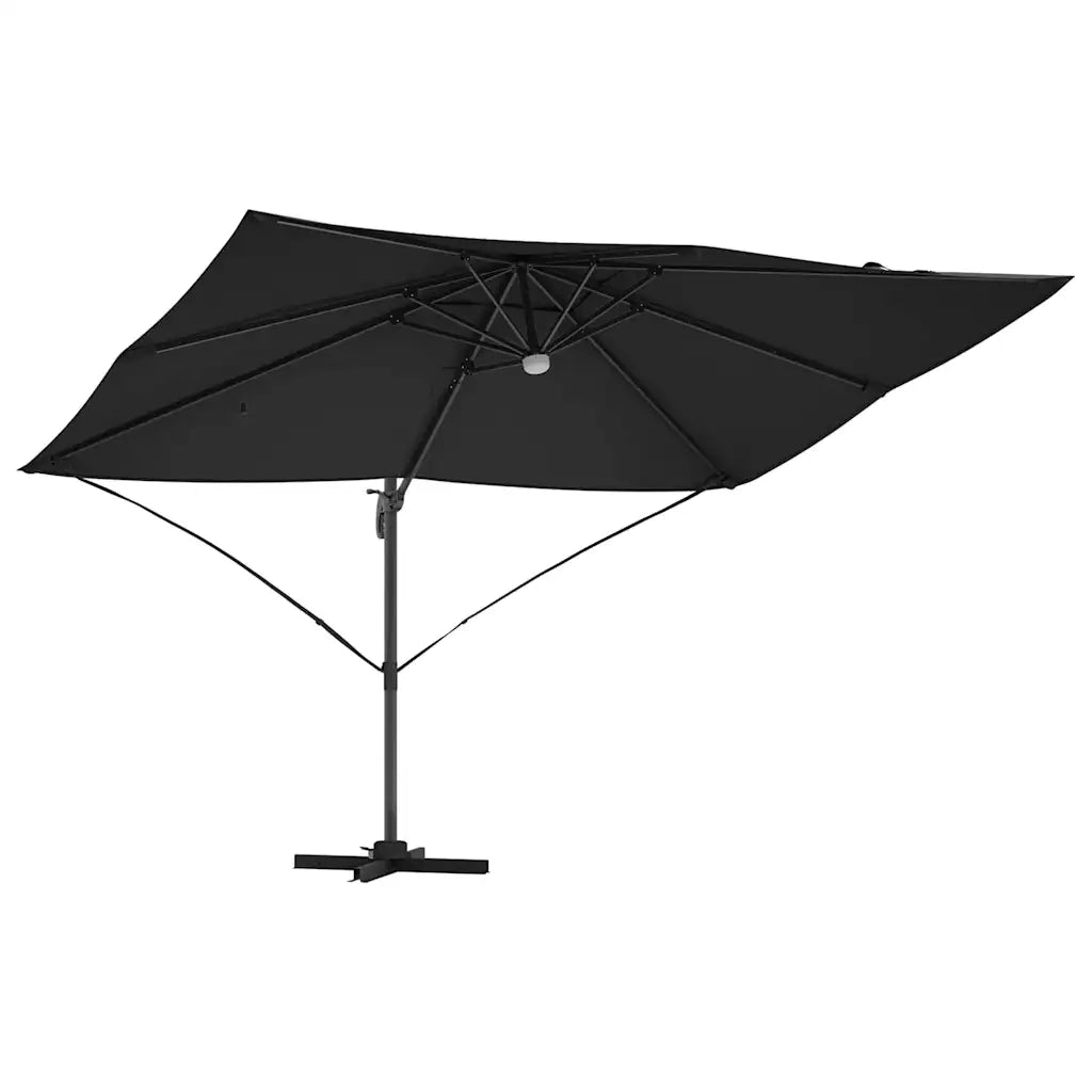 Ombrellone-Ombrello da giardino Nero 351 x 250 x 253 cm Poliestere e Alluminio