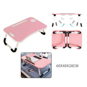 Trade Shop - Tavolino Pieghevole Rosa Supporto Per Computer Portatile Laptop Salvaspazio Casa -