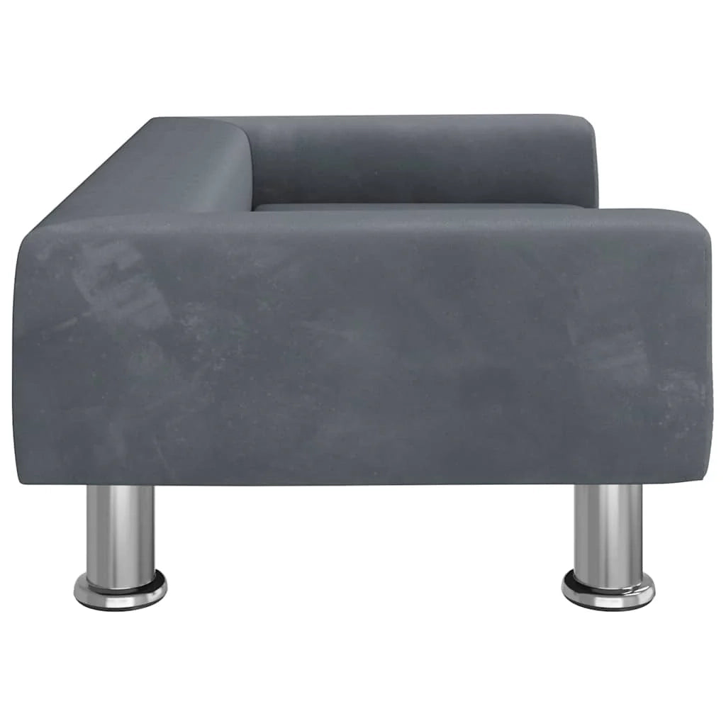 Cuccia per cani divano letto comodo scuro 70 x 45 x 26,5 cm velluto grigio 02_0043168