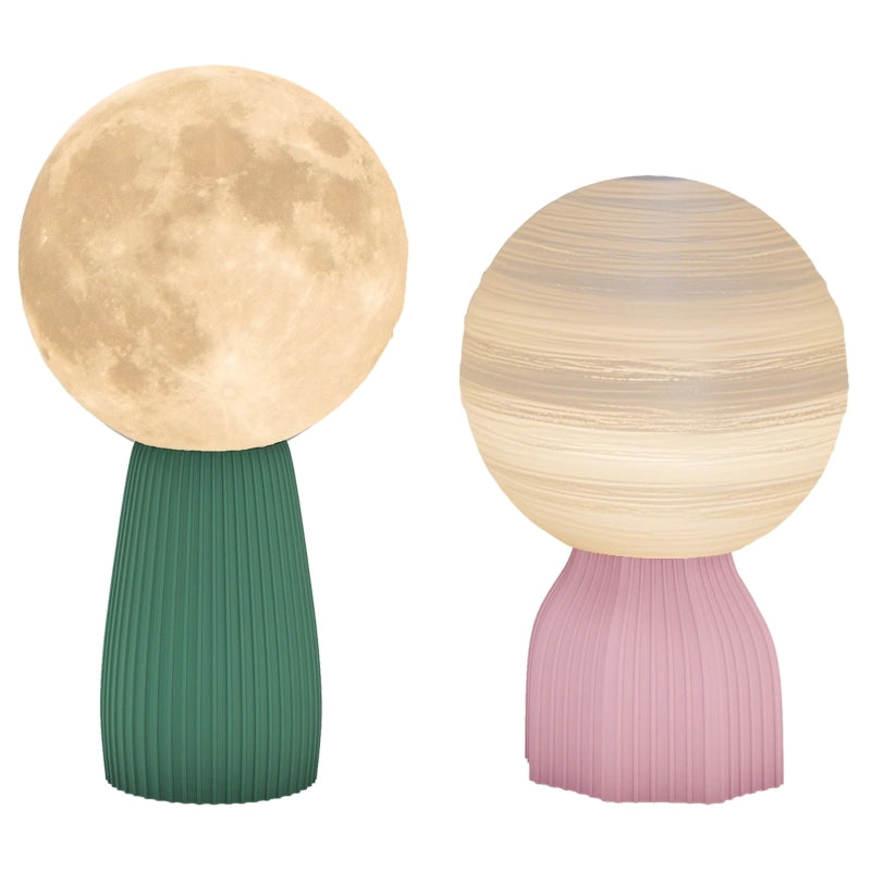 Set di lampade da tavolo dal design planetario, 3 colori, USB, plastica, bianco