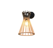 Applique, legno e metallo nero, H 36 cm, Alice