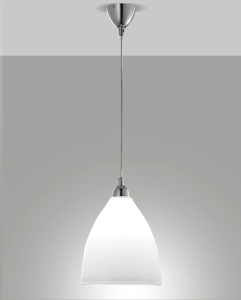 Lampada a Sospensione Provenza in Metallo e Vetro Centrifugato Bianco, Attacco E27 60W, Design Classico ed Elegante, IP20, Codice 2907-45-102