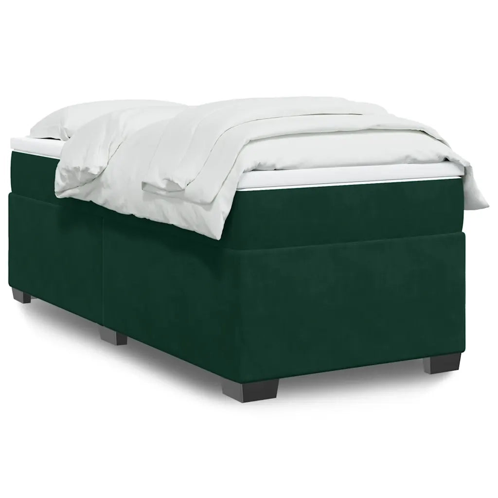 Giroletto a Molle con Materasso Verde Scuro 90x200 cm Velluto 3285260