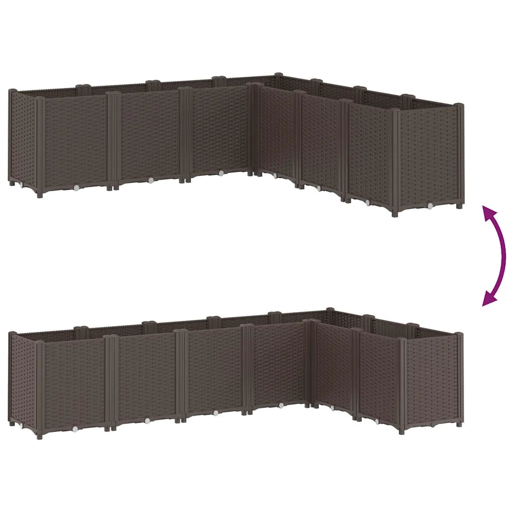 Fioriera da Giardino Marrone 160x160x53 cm in PP 367870