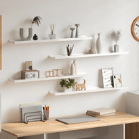 Mensole da Parete 4 pz Bianco Lucido 80x9x3 cm 326655