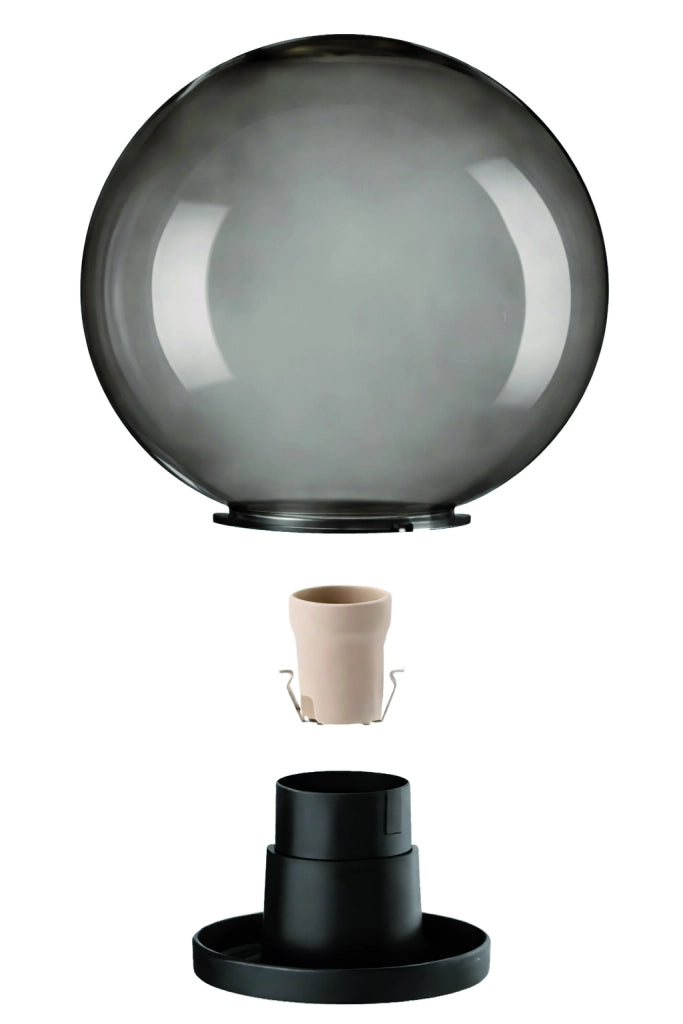 LAMPADA DIFFUSORE GLOBO Ø cm. 25 con base col. Fumè 2.00 pz