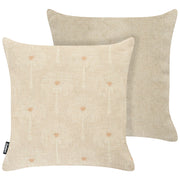 Set di 3 cuscini decorativi da esterno, misto poliestere e lino, beige, accessori decorativi da giardino
