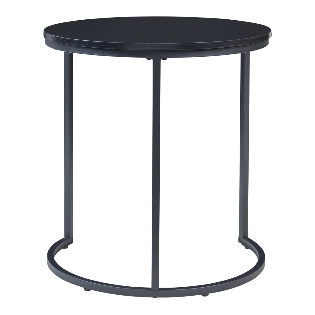 Set di 3 tavolini da caffè impilabili nero 03_0009773