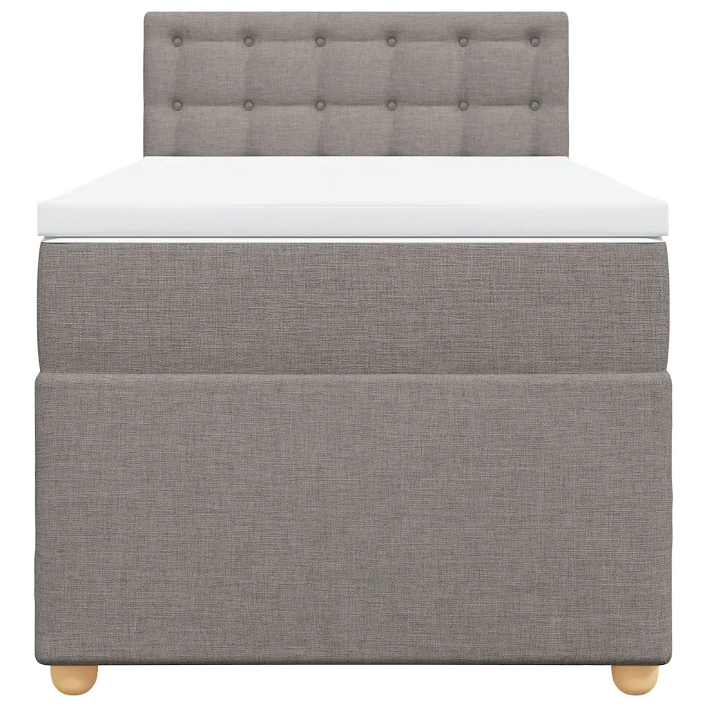 Giroletto a Molle con Materasso Tortora 90x190 cm in Tessuto