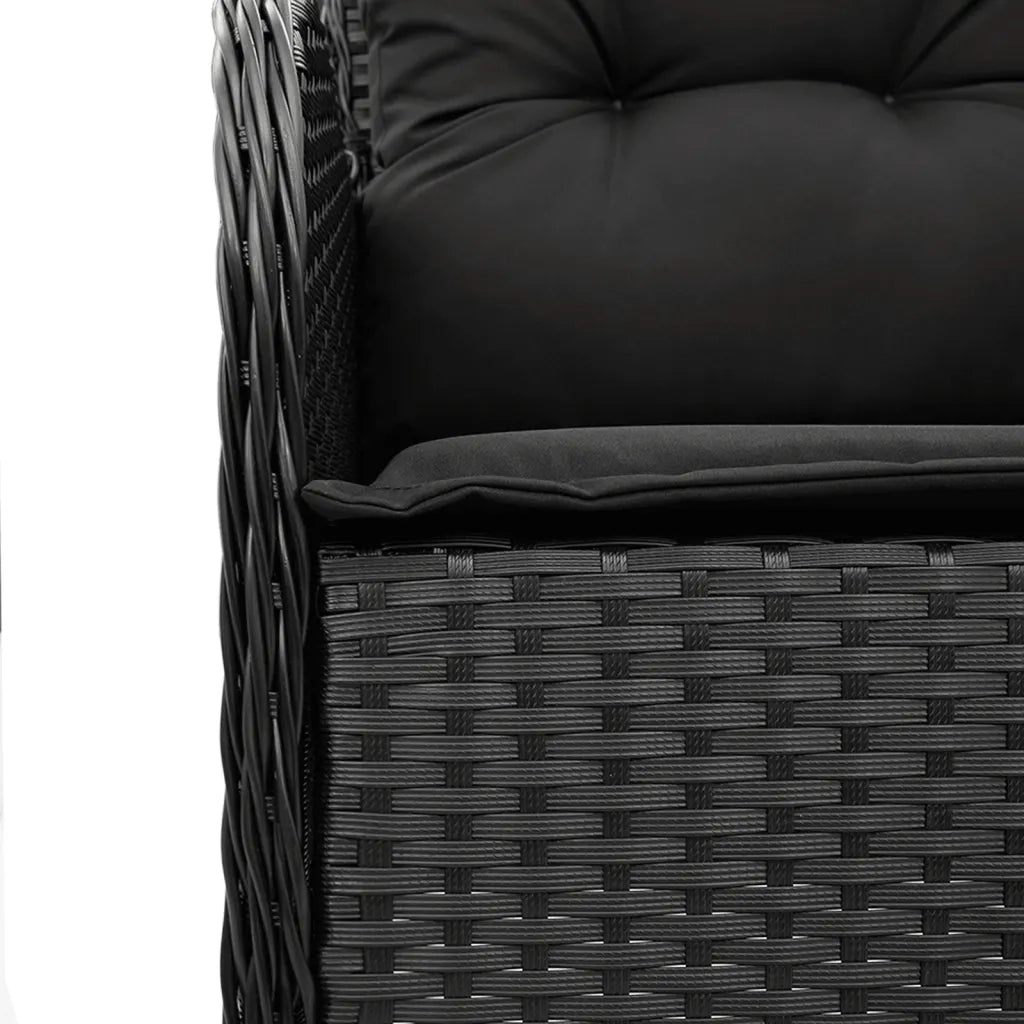 Sedie da Giardino con Cuscini 2 pz | Sedie da Esterno Nere in Polyrattan