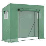 EasyComfort Serra da Giardino in PE e Acciaio con 4 Picchetti, 2 Finestre e Copertura Rinforzata, 200x77x148-169cm