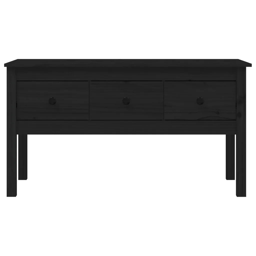 Tavolino da Salotto Nero 102x49x55 cm in Legno Massello di Pino cod mxl 27934