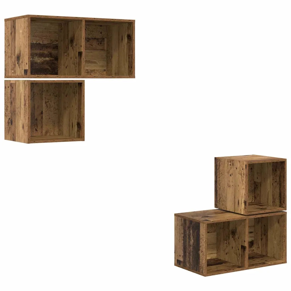 Set mobile TV 4 pcs Legno vecchio Legno multistrato 3393288
