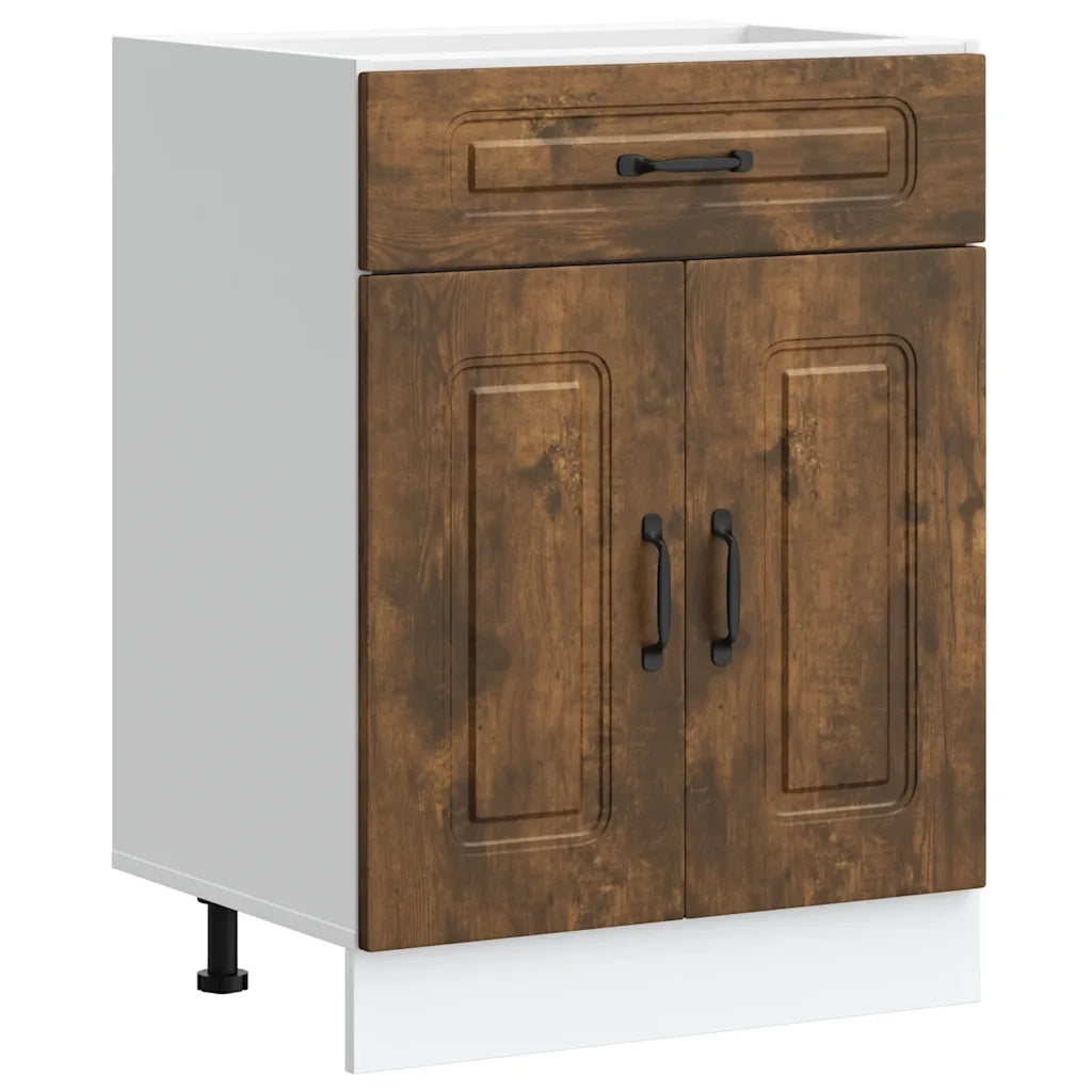 Base da Cucina Kalmar Rovere Fumo in Legno Multistrato 853492