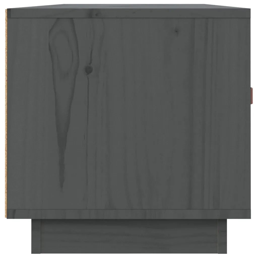 Mobile Porta TV Grigio 80x34x35 cm in Legno Massello di Pino 818242