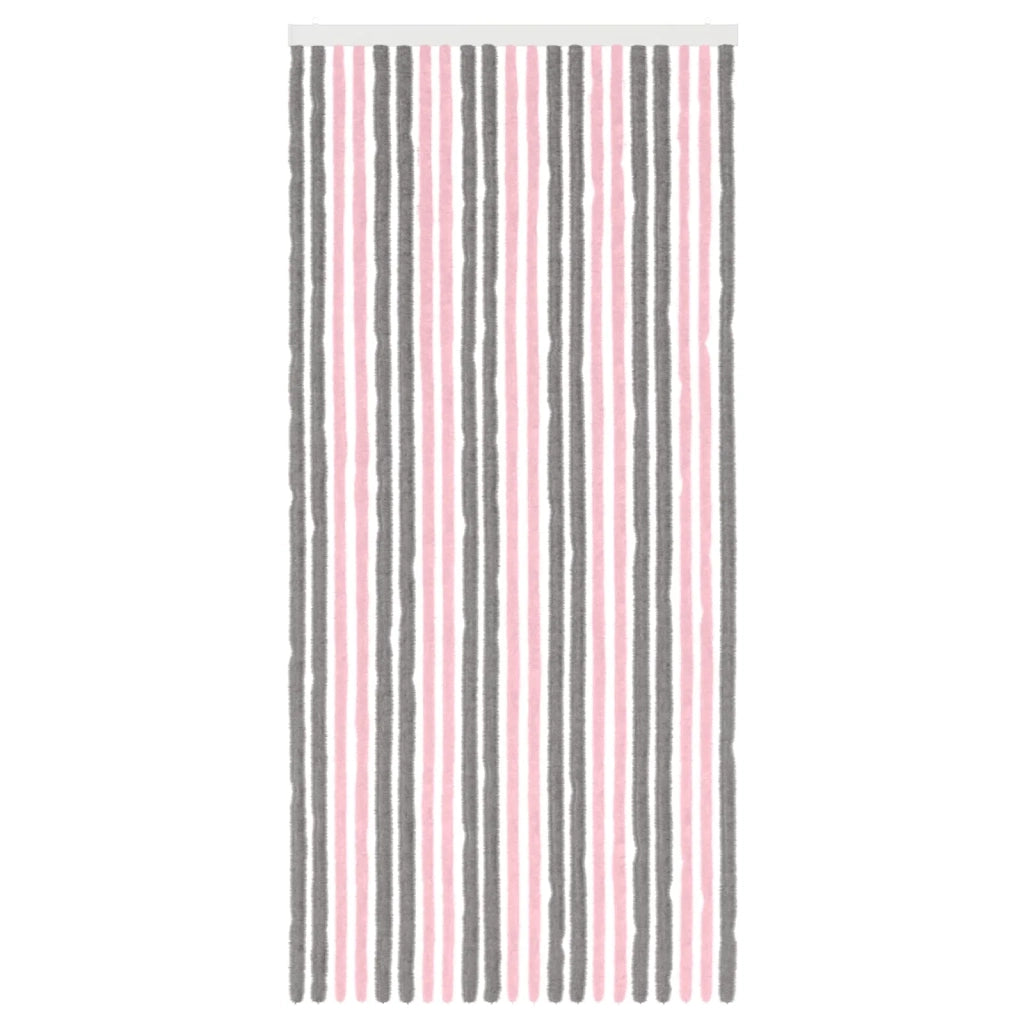 Tenda per insetti in chenille Grigio Argento e Rosa 90 x 200 cm 42034439