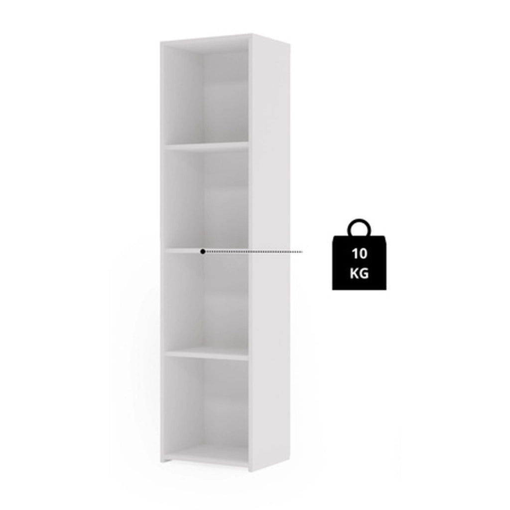 Libreria a colonna LONI 160x40 cm bianca con 4 ripiani a giorno