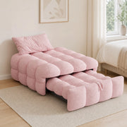 DIVANO LETTO 183x76x42 cm in Teddy Rosa