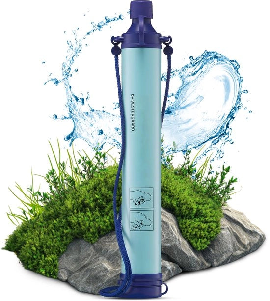 Filtro acqua per sopravvivenza e apparecchio di purificazione acqua - filtro acqua con sistema di filtrazione per outdoor e kit di emergenza in casa - acqua potabile - 1500 litri