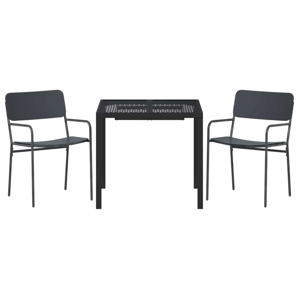 Set Mobili da Esterno 3 pz Antracite Acciaio 3422867