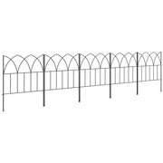 Set 5 Valli Decorativi per Giardino in Metallo ¨C zephmum ¨C Nero 205x45,5 cm