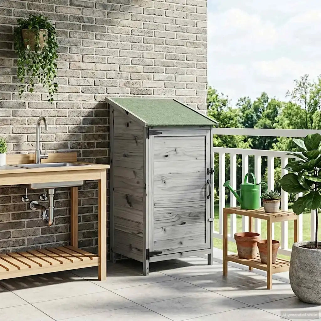 Capanno da Giardino Grigio 59 x 56 x 113,5 cm CFW2702166