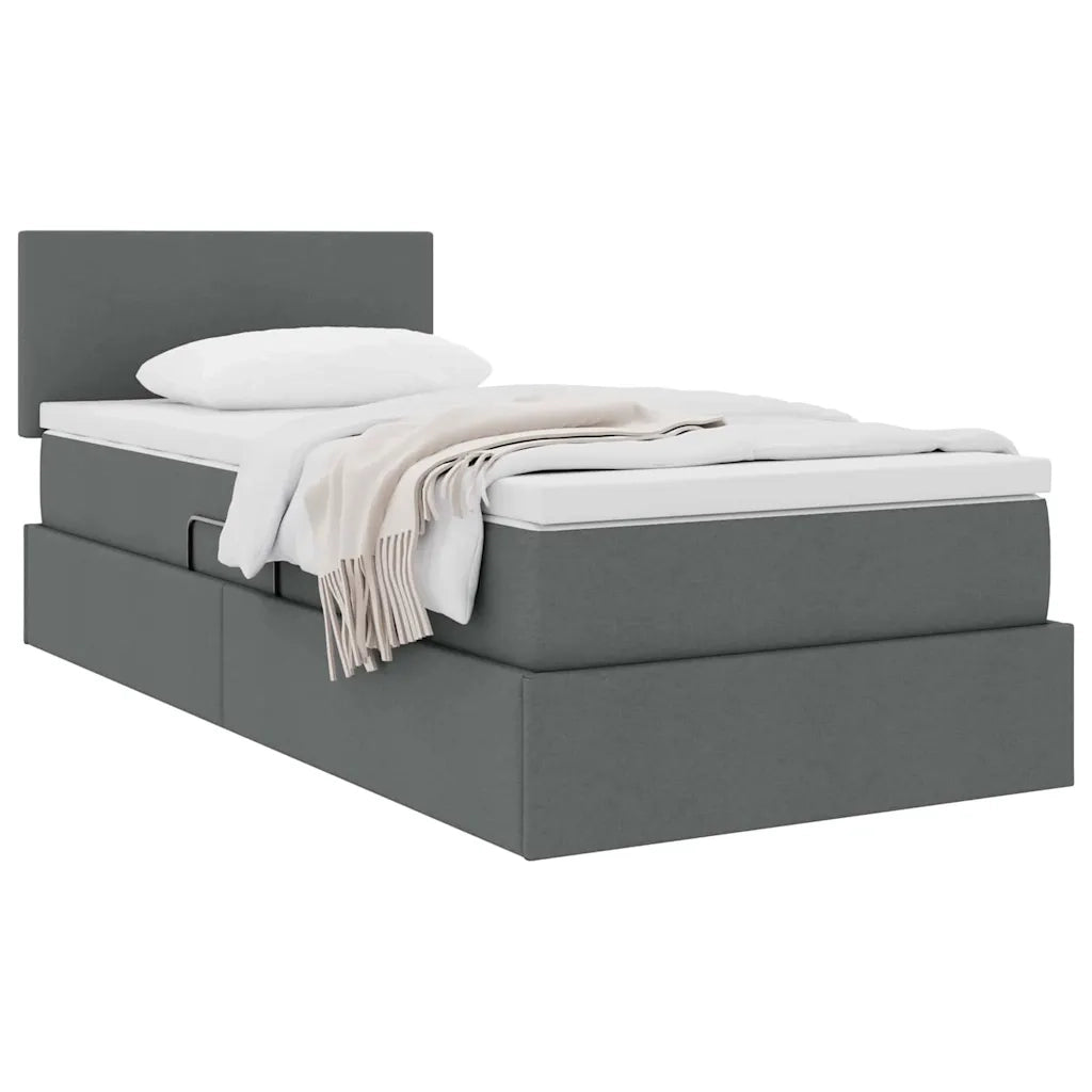 Letto con contenitore e materasso Grigio scuro 90 x 200 cm 3370420