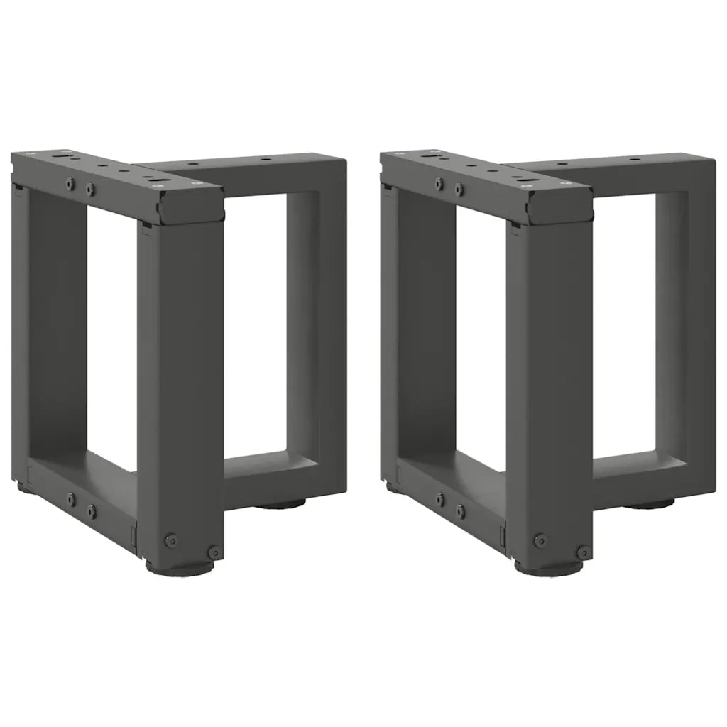 Gambe per Tavolino da CaffÃ¨ a Forma di T 2 pz Antracite 30x25x(30-31) cm Acciaio
