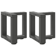 Gambe per Tavolino da CaffÃ¨ a Forma di T 2 pz Antracite 30x25x(30-31) cm Acciaio