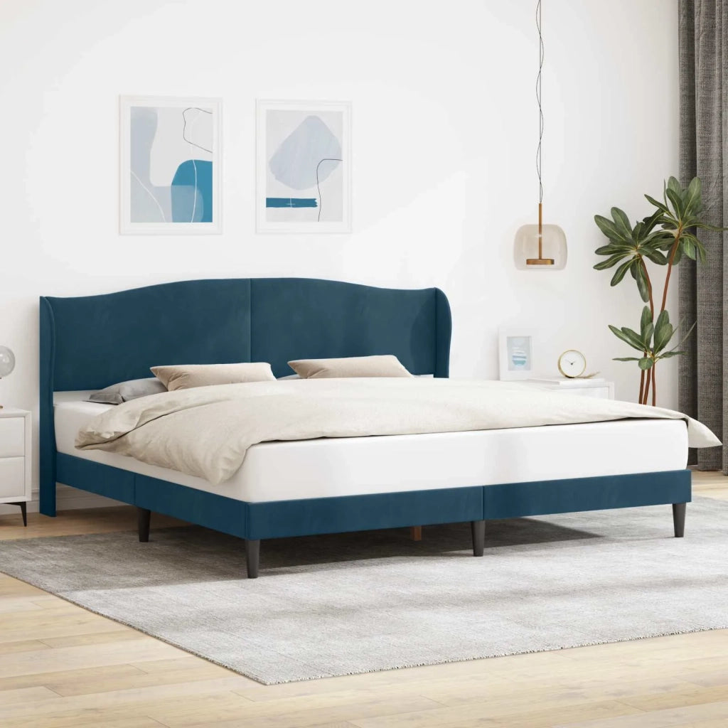 Struttura del letto con testiera Blu 200 x 200 cm Velluto 42027946
