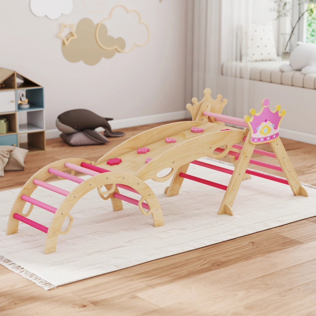 Casetta per bambini con scivolo e scala ¨C zephmum ¨C Legno, design principessa
