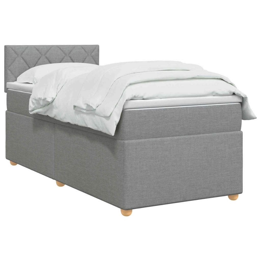 Letto box spring con materasso Grigio Chiaro 100 x 200 cm 3450895
