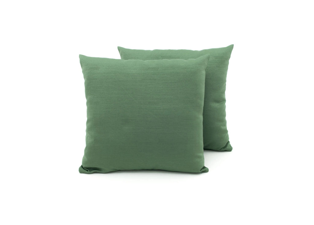 Coppia Cuscini Arredo Imbottiti Tessuto Ottoman In Tinta Unita Colore Verde 07 - 60x60 - Verde 07
