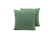 Coppia Cuscini Arredo Imbottiti Tessuto Ottoman In Tinta Unita Colore Verde 07 - 60x60 - Verde 07