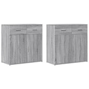 Credenze 2 pz | Madia | Buffet da pranzo | Armadio da pranzo Grigio Sonoma 79x38x80 cm in Legno Multistrato