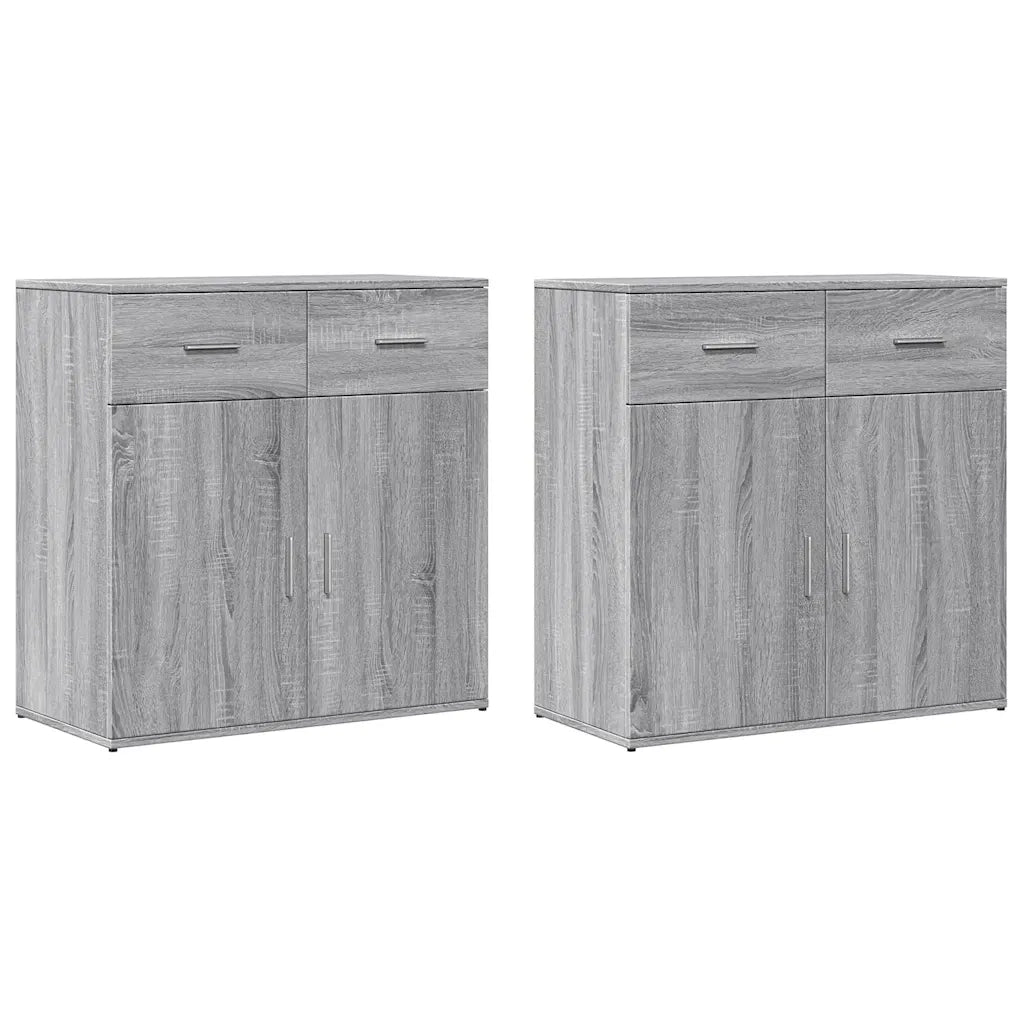 Credenze 2 pz | Madia | Buffet da pranzo | Armadio da pranzo Grigio Sonoma 79x38x80 cm in Legno Multistrato