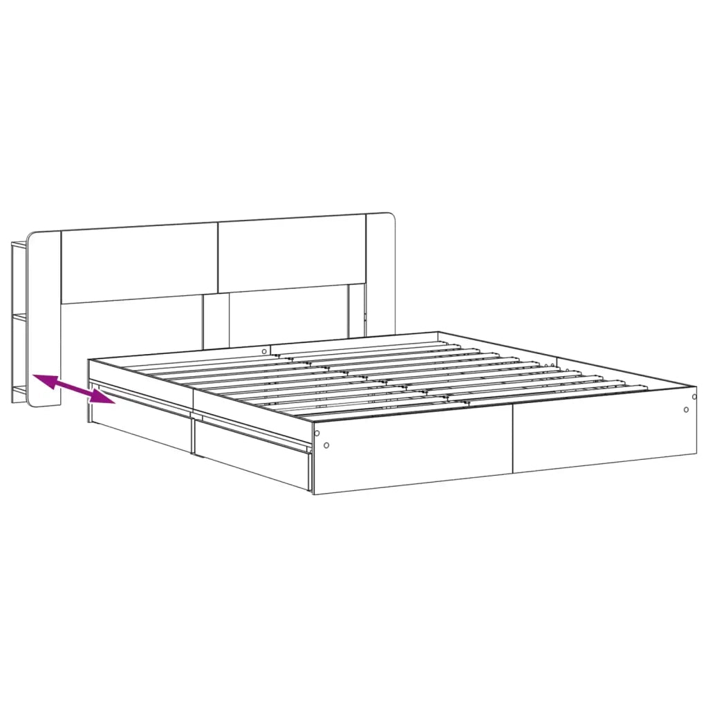 Telaio del letto con storage con cassetto Nero 200 x 200 cm 3433605