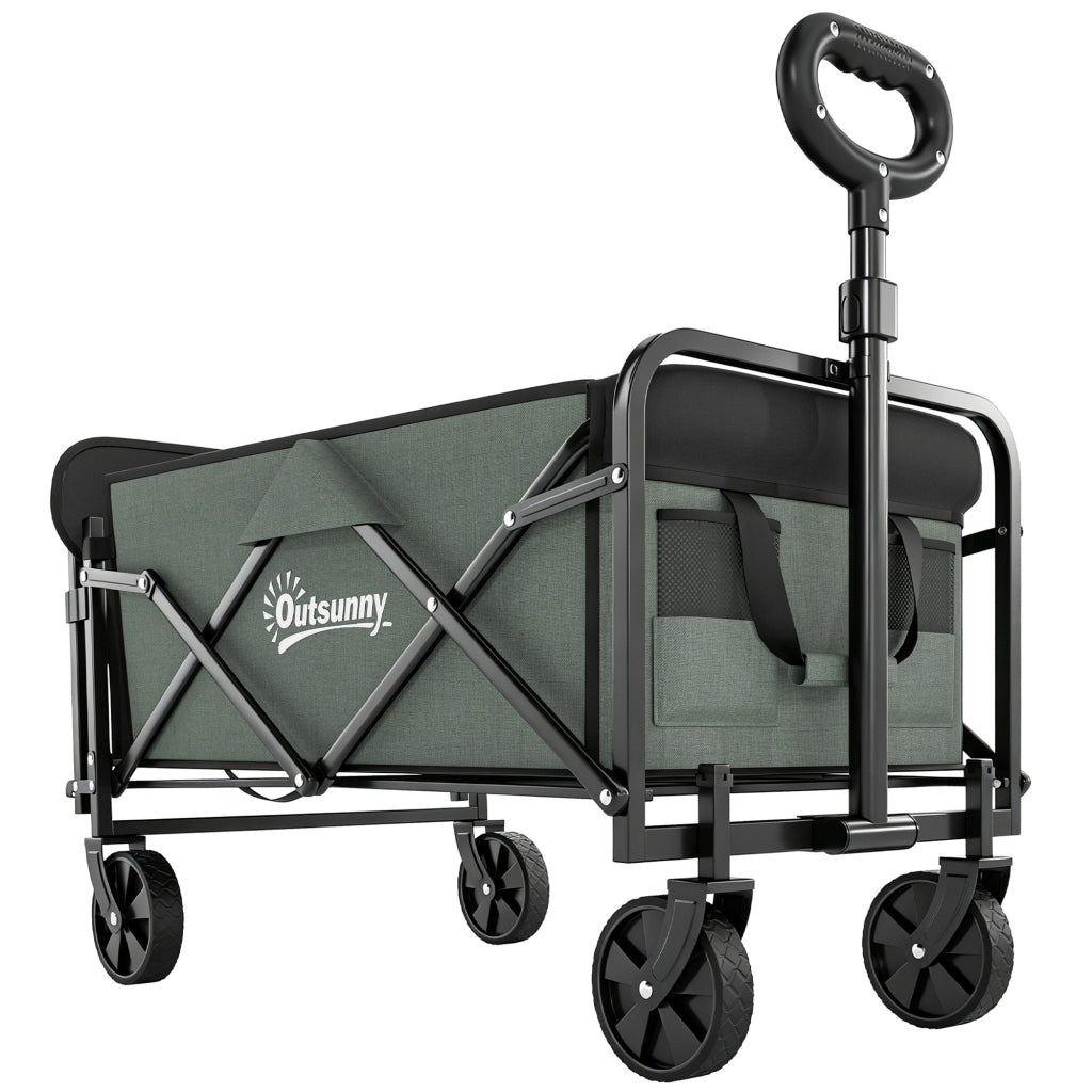Carrello da Giardino Pieghevole ¨C zephmum ¨C Verde 72 Litri