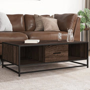 vidaXL Tavolino Rovere Marrone 100x57x35 cm Legno Multistrato Metallo