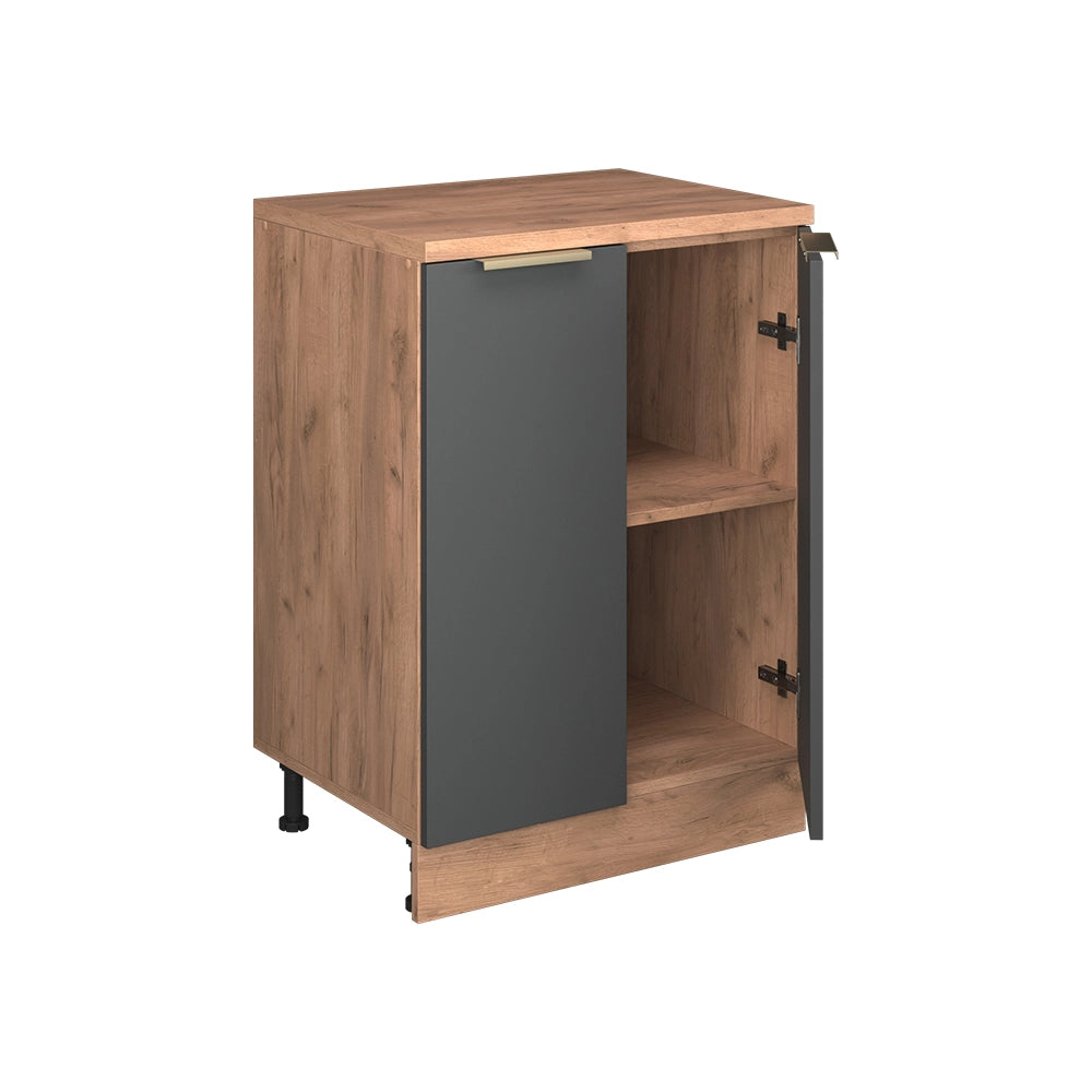 Mobile per mansarda Rion Antracite-oro/Rovere dorato 60 x 83.8 cm senza inclinazione con 2 ante Vicco