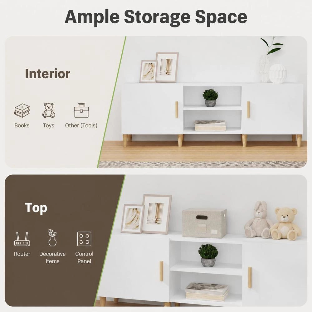 TV Cabinet White 150x30x50 Cm Wood-based Material