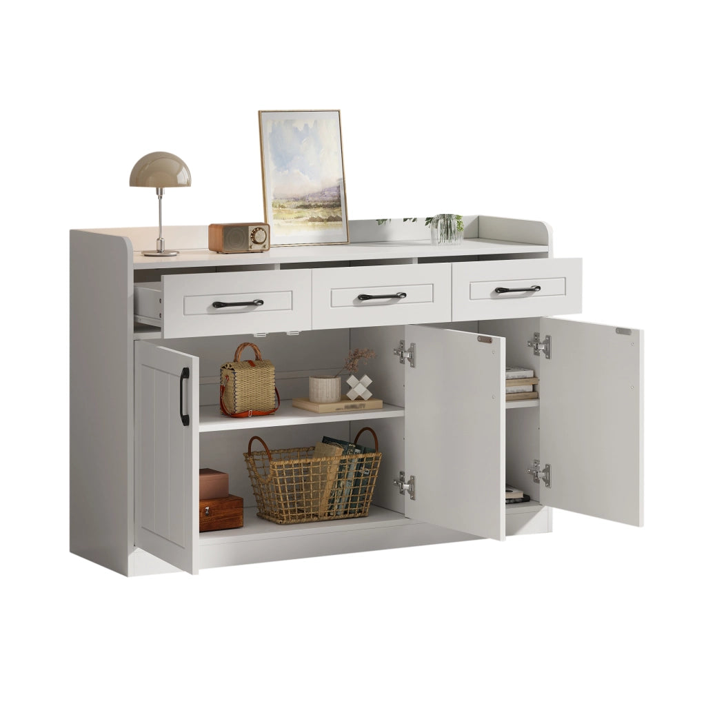 Credenza ¨C Xylo ¨C Bianco, 3 Cassetti e 3 Ante, Ripiani Regolabili, 120x35x80