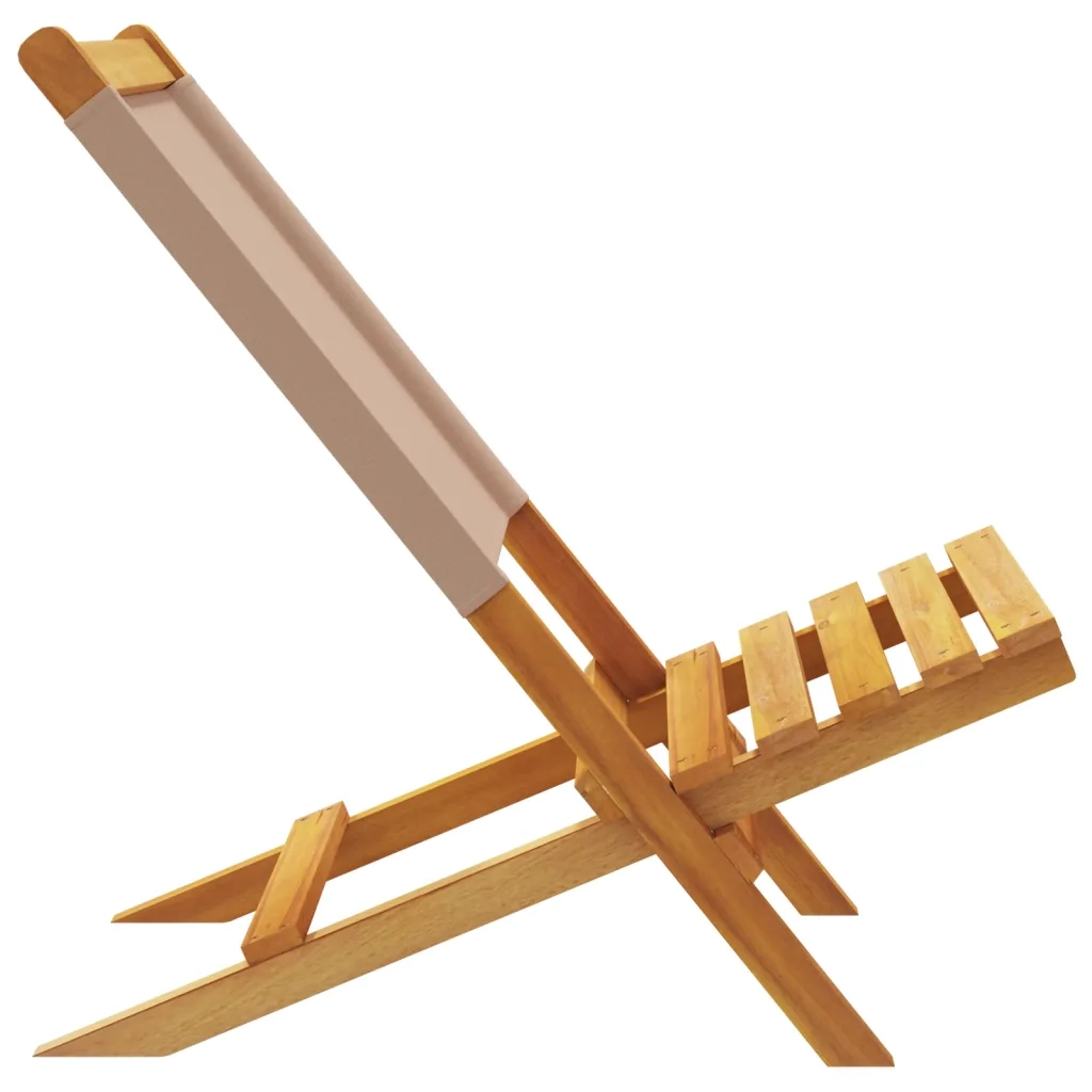 vidaXL Sedie Giardino Pieghevoli 8pz Tortora Tessuto e Legno Massello