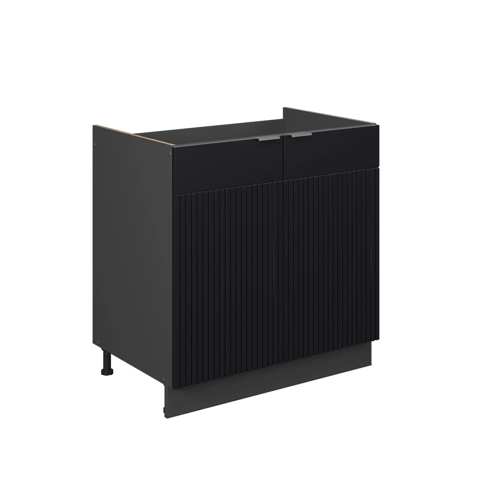 Vicco Mobile lavello cucina Nero a righe 80 cm senza piano di lavoro