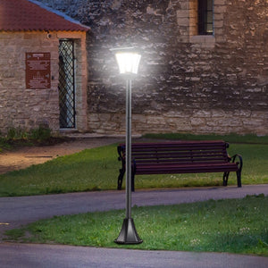 Easycomfort Lampione LED da Esterno ad Energia Solare Lampada da Giardino Lampada da Terra Impermeabile IP44 18×18×160cm Nero