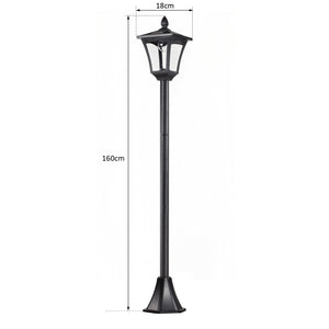 Easycomfort Lampione LED da Esterno ad Energia Solare Lampada da Giardino Lampada da Terra Impermeabile IP44 18×18×160cm Nero