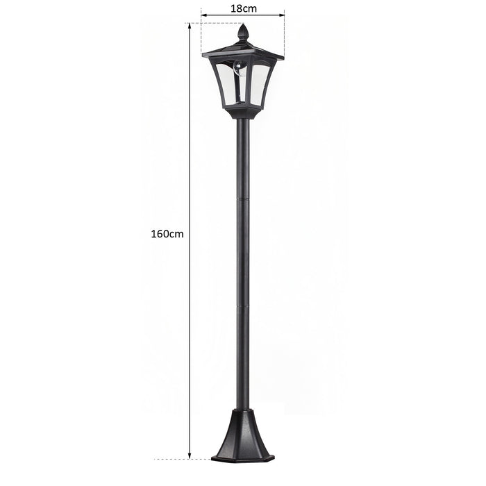 Easycomfort Lampione LED da Esterno ad Energia Solare Lampada da Giardino Lampada da Terra Impermeabile IP44 18×18×160cm Nero