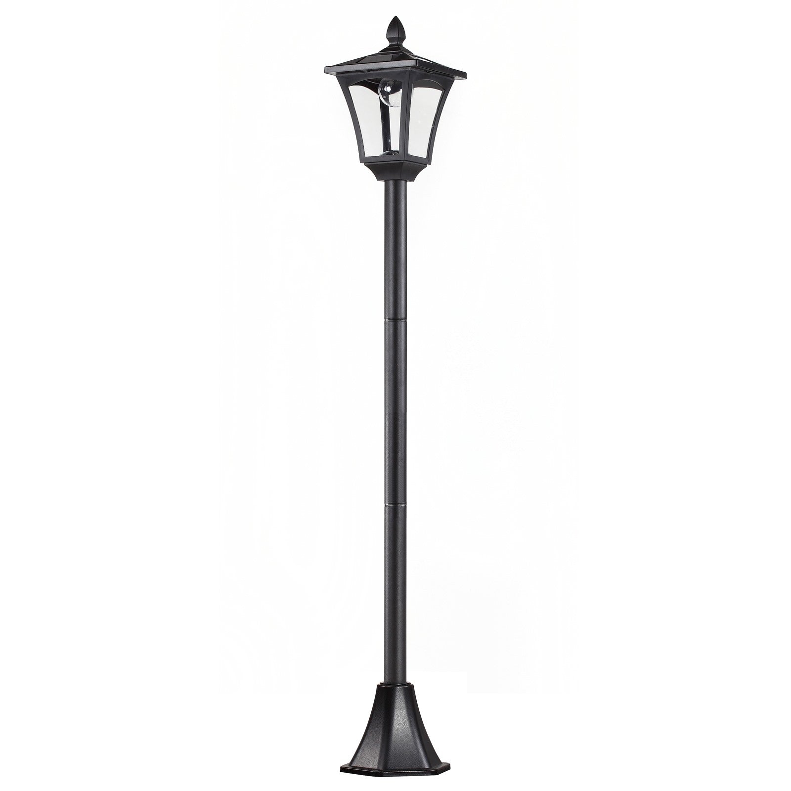 Easycomfort Lampione LED da Esterno ad Energia Solare Lampada da Giardino Lampada da Terra Impermeabile IP44 18×18×160cm Nero